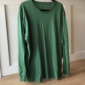 Men's Polo XL Green Long Sleeve Shirt